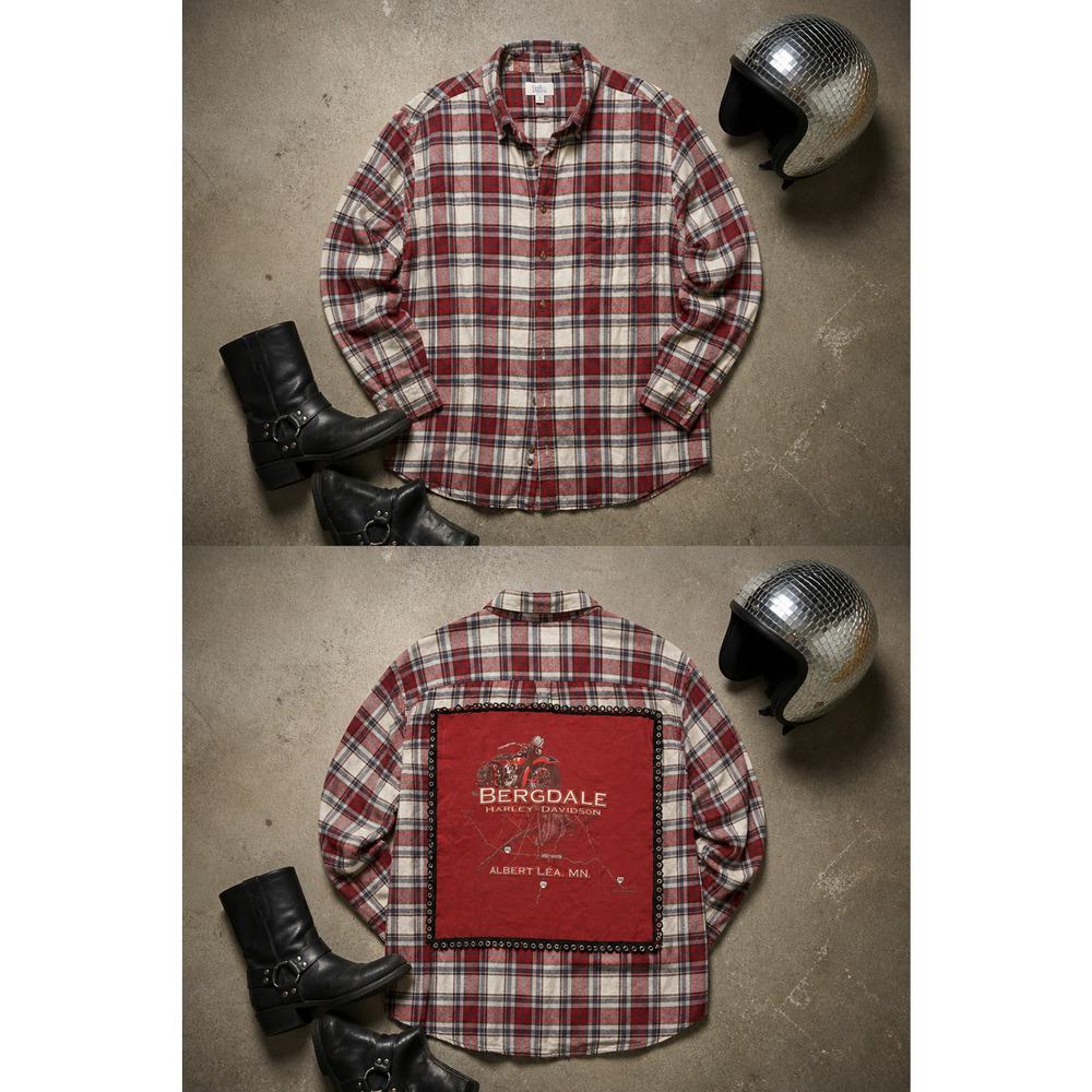 Upcycled Bergdale Harley Davidson Flannel
